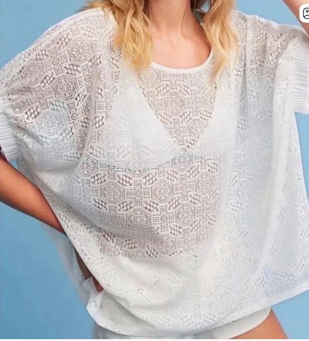 Anthropologie akemi + Kin white swim cover top size M/L